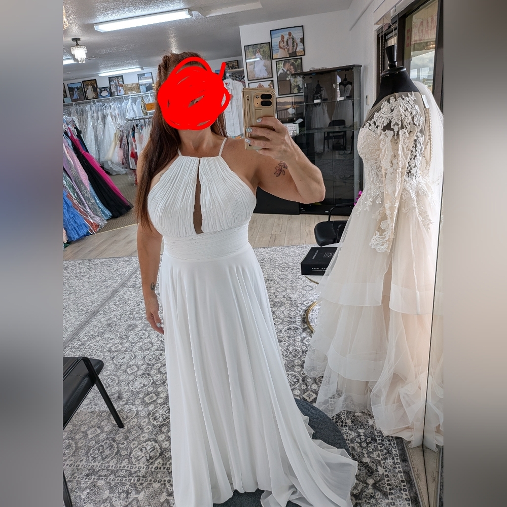 Elegant White Halter Dress